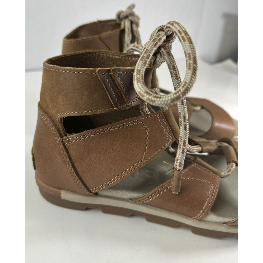 Sorel Torpeda II Lace Up Gladiator Sandals Camel Brown Strappy Leather Size 9 - Picture 4 of 12